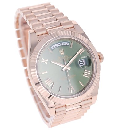 Rolex Day-date 40 New 2025 228235 Olive Green President Rose Gold