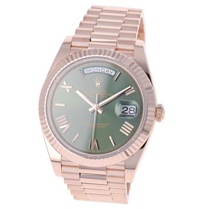 Rolex Day-date 40 New 2025 228235 Olive Green President Rose Gold
