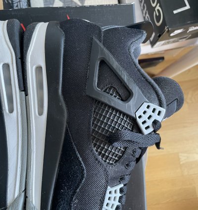 100 Original Nike Air Jordan 4 Retro Se Black Canvas