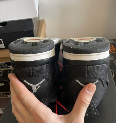 100 Original Nike Air Jordan 4 Retro Se Black Canvas