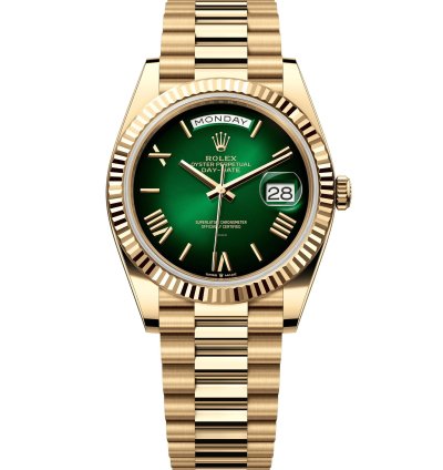 Rolex Day-date 40 New 2025 228238 Green Ombre President Yellow Gold 40 Mm
