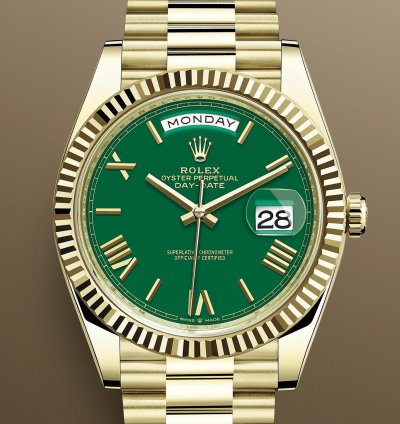 Rolex Day-date 40 New 2025 228238 Green President Yellow Gold