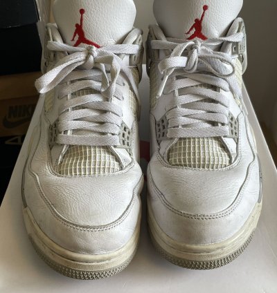 100 Original Nike Air Jordan 4 Retro White Oreo