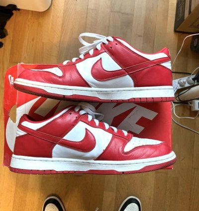 100 Original Nike Dunk Sp Low University Red St John Bred