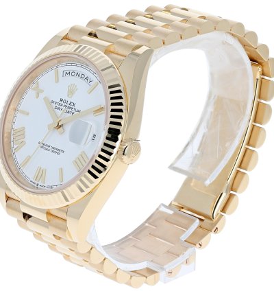 Rolex Day-date 40 New 2025 228238 White Roman President Yellow Gold