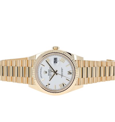 Rolex Day-date 40 New 2025 228238 White Roman President Yellow Gold