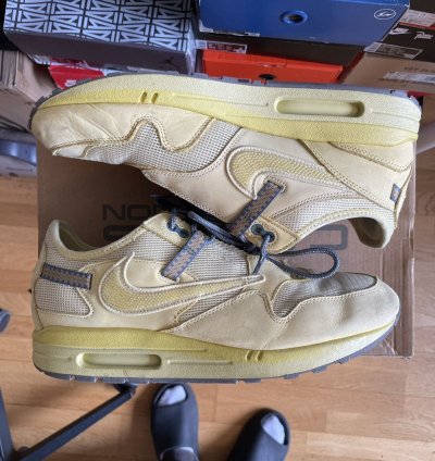 100 Original Nike Travis Scott Air Max 1 Cactus Saturn Gold
