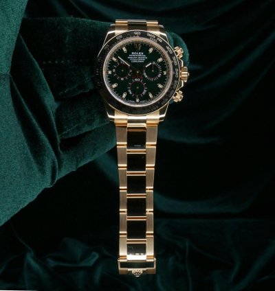 Rolex Daytona Mint Complete Set Daytona John Mayer 18k Yellow Gold Green Dial 116508
