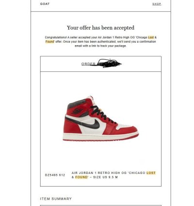 Jordan 1 Chicago Lost And Found Us 9 5 Dz5485-612