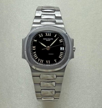 Patek Philippe Nautilus In Steel Roman Numerals Black Dial 3800 1a-001