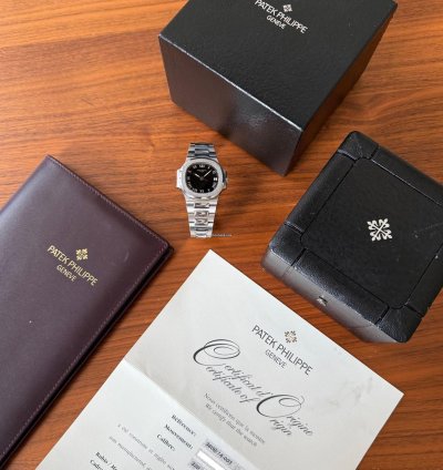 Patek Philippe Nautilus In Steel Roman Numerals Black Dial 3800 1a-001