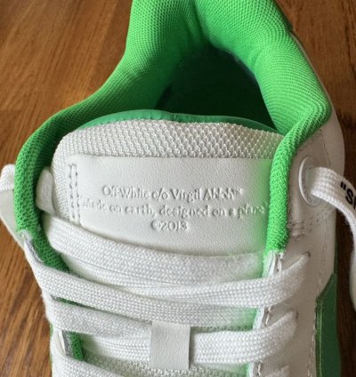 12 Off-white Out Of Office White Green Ooo 45 Low Tops Logo
