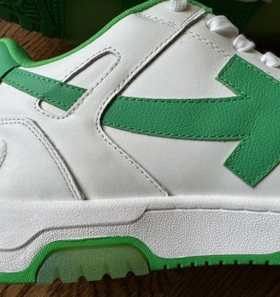 12 Off-white Out Of Office White Green Ooo 45 Low Tops Logo