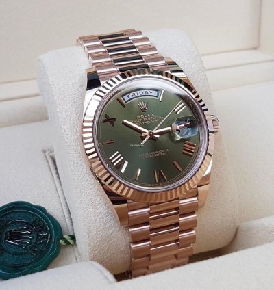Rolex Day-date 40 New Day-date 40 228235 Green Roman Everose Rose Gold