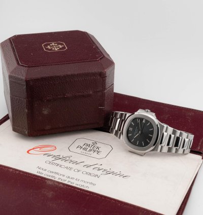 Patek Philippe Nautilus Italian Paper Full Set Nautilus Ref 3800 Blue Dial