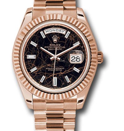 Rolex Day-date 40 New Day-date 40mm 228235 Presidential Rose Gold Eisenkiesel Baguette Diamond Dial