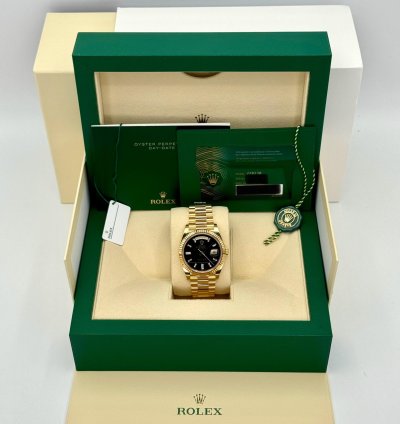 Rolex Day-date 40 New Day-date 40mm 228238 Black Onyx Diamond Baguette Dial