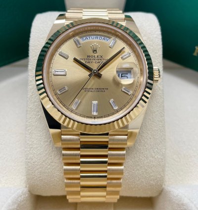 Rolex Day-date 40 New Day-date 40mm 228238 Yellow Gold Presidential Champagne Baguette Dial