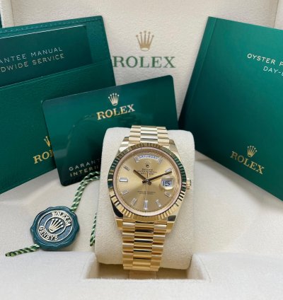 Rolex Day-date 40 New Day-date 40mm 228238 Yellow Gold Presidential Champagne Baguette Dial