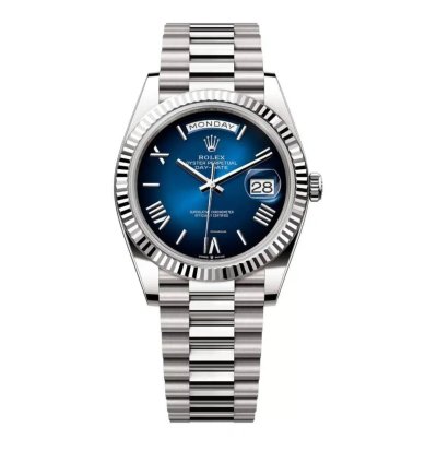 Rolex Day-date 40 New Release 2024 Blue Roman Ombre Dial White Gold Day-date 40 Ref 228239