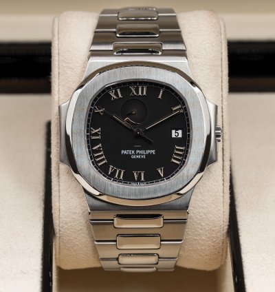 Patek Philippe Nautilus Jumbo Steel Black Power Reserve 42mm