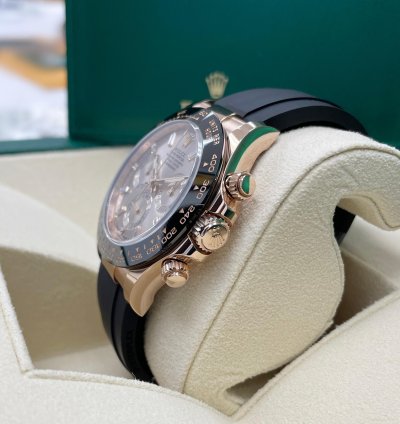 Rolex Daytona New 116515 Daytona Rose Gold Sundust Pink Baguette Dial Oysterflex Band