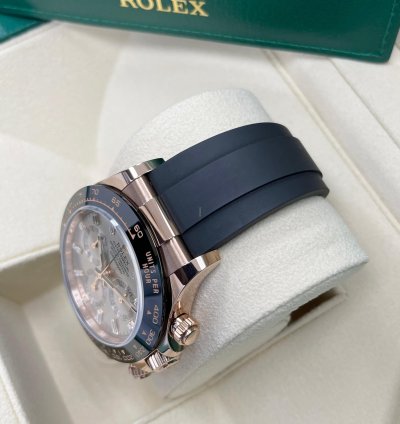 Rolex Daytona New 116515 Daytona Rose Gold Sundust Pink Baguette Dial Oysterflex Band