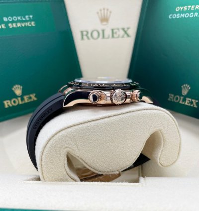 Rolex Daytona New 116515 Daytona Rose Gold Sundust Pink Baguette Dial Oysterflex Band