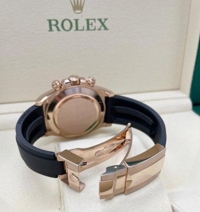 Rolex Daytona New 116515 Daytona Rose Gold Sundust Pink Baguette Dial Oysterflex Band