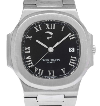 Patek Philippe Nautilus Jumbo Steel Black Power Reserve 42mm Watch 3710 1a