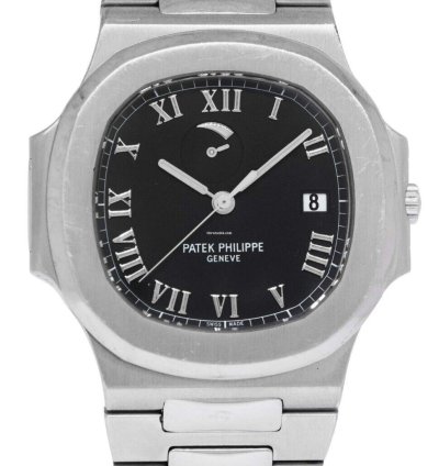 Patek Philippe Nautilus Jumbo Steel Black Power Reserve 42mm Watch 3710 1a