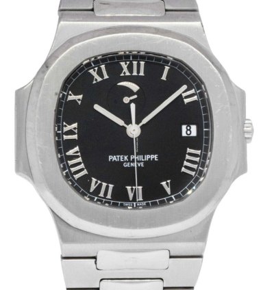 Patek Philippe Nautilus Jumbo Steel Black Power Reserve 42mm Watch 3710 1a