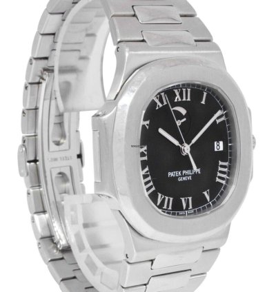Patek Philippe Nautilus Jumbo Steel Black Power Reserve 42mm Watch 3710 1a