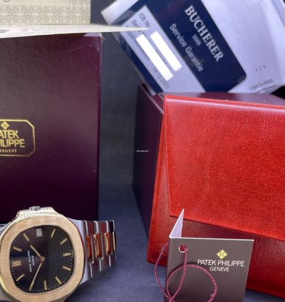 Patek Philippe Nautilus Jumbo Steel Gold Box Papers 1980