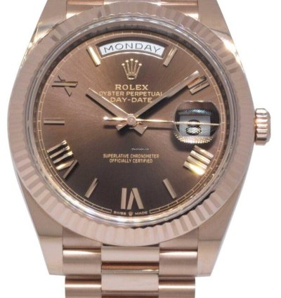 Rolex Day-date 40 Nos Rolex Day-date 40 18k Rose Gold Chocolate Roman Mens Watch 21 228235