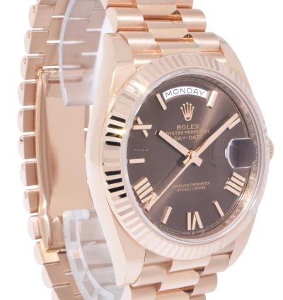 Rolex Day-date 40 Nos Rolex Day-date 40 18k Rose Gold Chocolate Roman Mens Watch 21 228235
