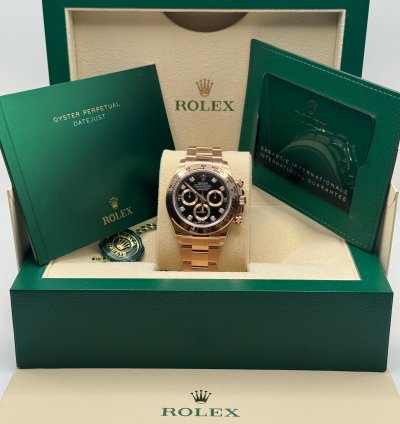 Rolex Daytona New 2022 Black Diamond Dial Rose Gold Daytona Chronograph Oyster Bracelet