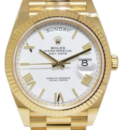 Rolex Day-date 40 Nos Rolex Day-date 40 President 18k Yellow Gold White Dial Watch 21 228238