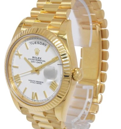 Rolex Day-date 40 Nos Rolex Day-date 40 President 18k Yellow Gold White Dial Watch 21 228238
