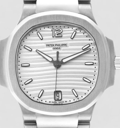 Patek Philippe Nautilus Ladies Stainless Steel Silver Opaline
