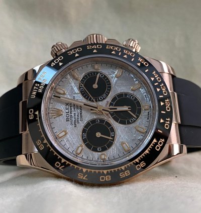 Rolex Daytona New 2022 Unworn Cosmograph Daytona Rose Gold Meteorite Dial 116515ln Full Set