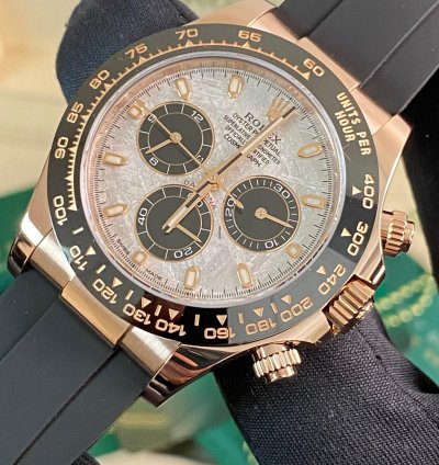 Rolex Daytona New 2022 Unworn Cosmograph Daytona Rose Gold Meteorite Dial 116515ln Full Set