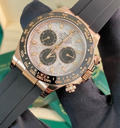 Rolex Daytona New 2022 Unworn Cosmograph Daytona Rose Gold Meteorite Dial 116515ln Full Set