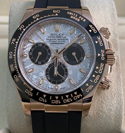 Rolex Daytona New 2022 Unworn Cosmograph Daytona Rose Gold Meteorite Dial 116515ln Full Set