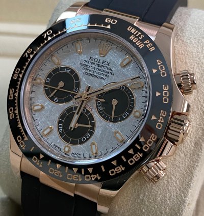 Rolex Daytona New 2022 Unworn Cosmograph Daytona Rose Gold Meteorite Dial 116515ln Full Set