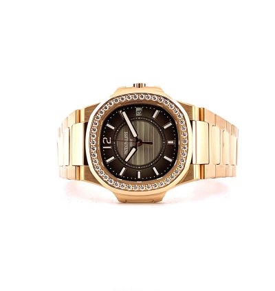 Patek Philippe Nautilus Lady 7010 Ros Gold Diamonds Service 2025 Brown Dial Full Set Germany 2011