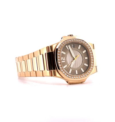 Patek Philippe Nautilus Lady 7010 Ros Gold Diamonds Service 2025 Brown Dial Full Set Germany 2011