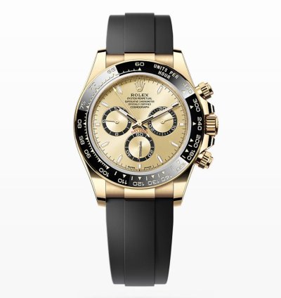 Rolex Daytona New 2024 Champagne Index Dial Yellow Gold Case Ceramic Bezel Oysterflex Strap