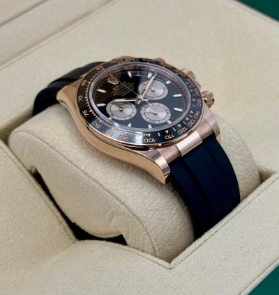 Rolex Daytona New 2024 Cosmograph Daytona 40mm 126515ln Rose Gold Oysterflex Black Dial