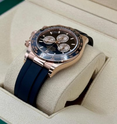 Rolex Daytona New 2024 Cosmograph Daytona 40mm 126515ln Rose Gold Oysterflex Black Dial